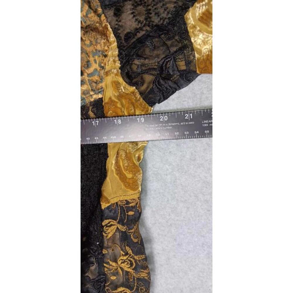 Chicos Lace Velvet Burnout Silk Blend Cardigan Womens Size 0 Black Leapard Fairy - Picture 8 of 11